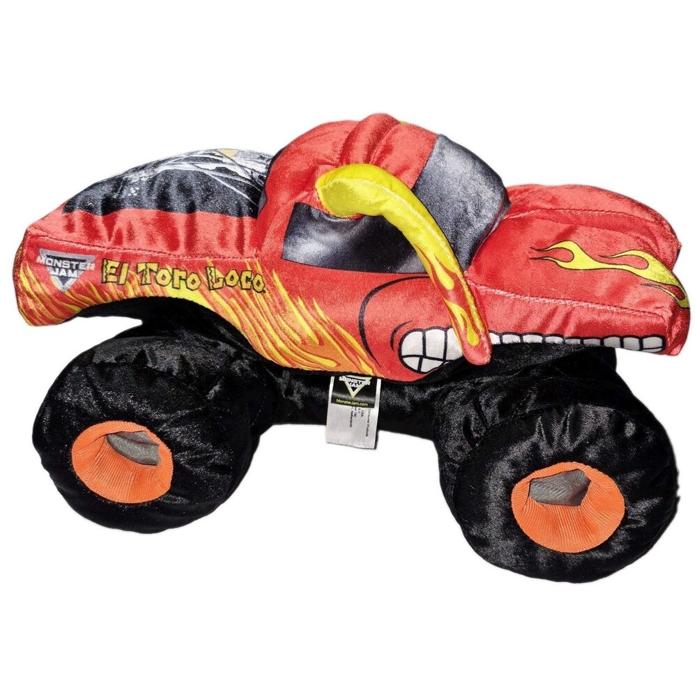 Monster Jam El Toro Loco Plush Truck Stuffed Vehicle Red Bull Horns NWOT 13"